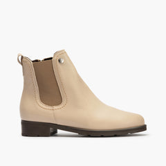 Botín Chelsey con cremallera de mujer color piedra