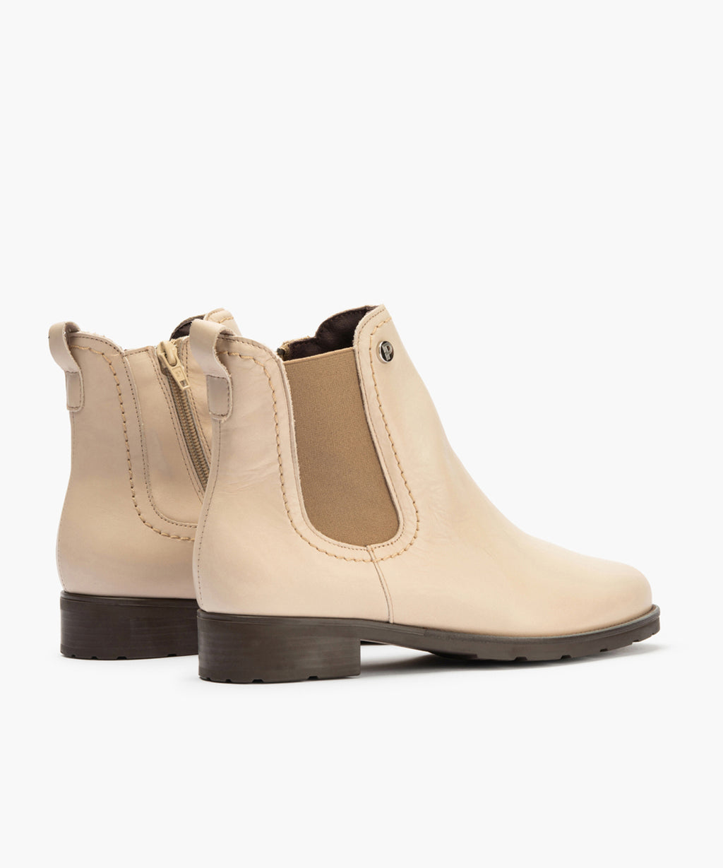 Botín Chelsey con cremallera de mujer color piedra