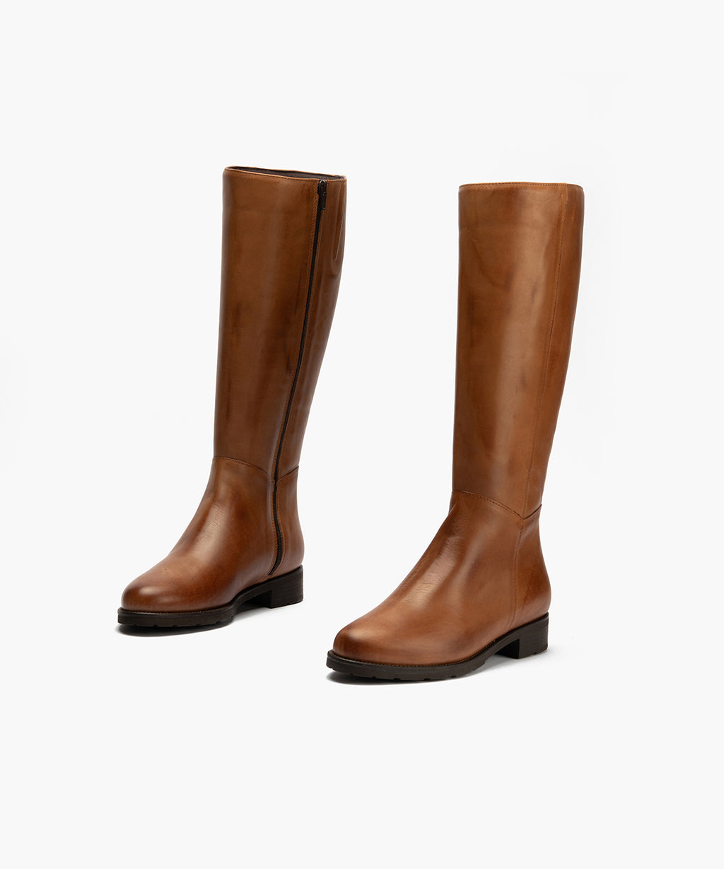 Bota Alta de mujer color cuero