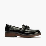 Mocasín en Charol con adorno de mujer color negro