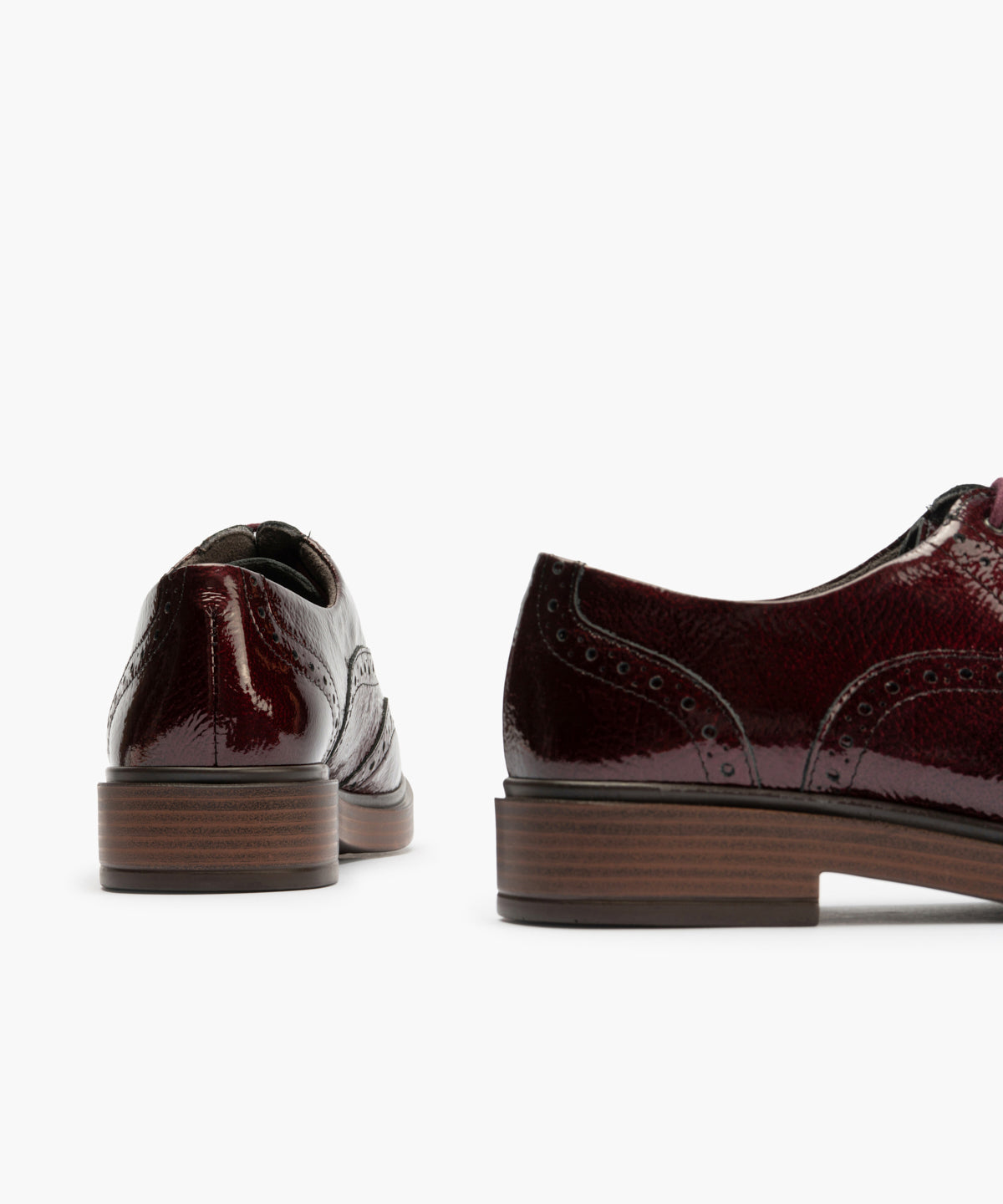 Ingles en Charol con cordones de mujer color burdeos
