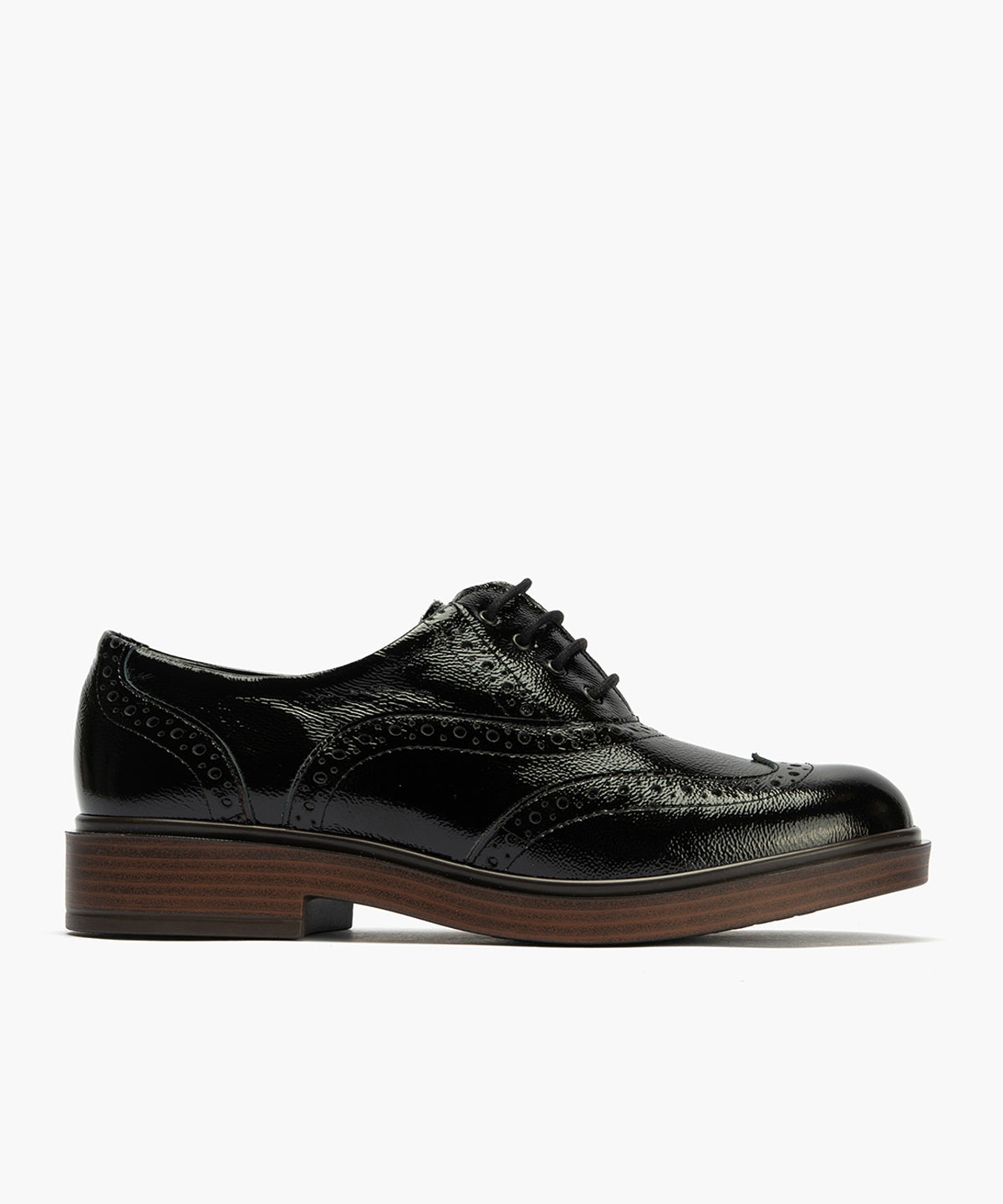 Ingles en Charol con cordones de mujer color negro