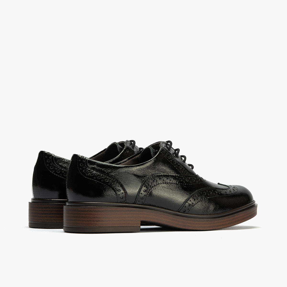 Ingles en Charol con cordones de mujer color negro
