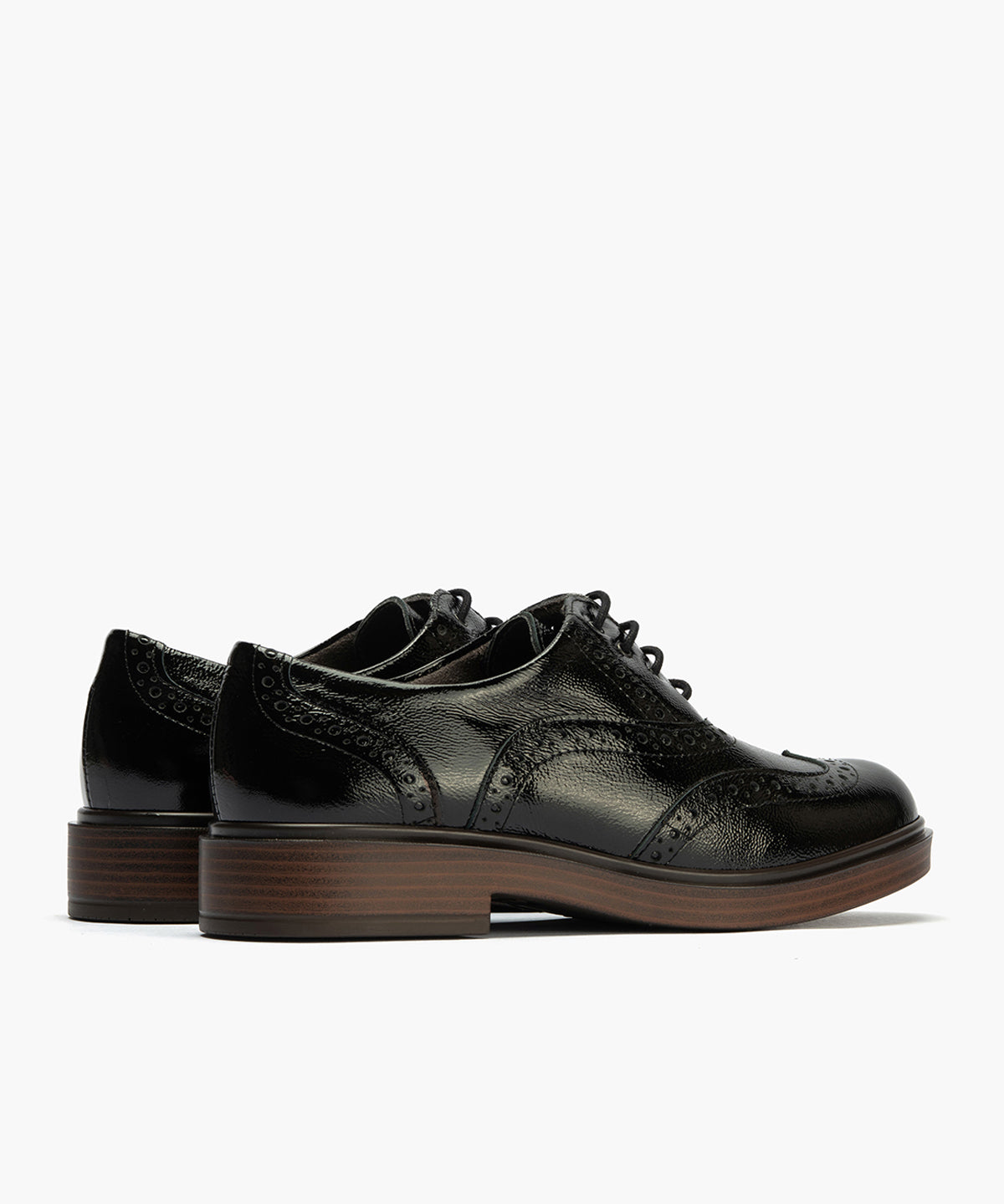 Ingles en Charol con cordones de mujer color negro