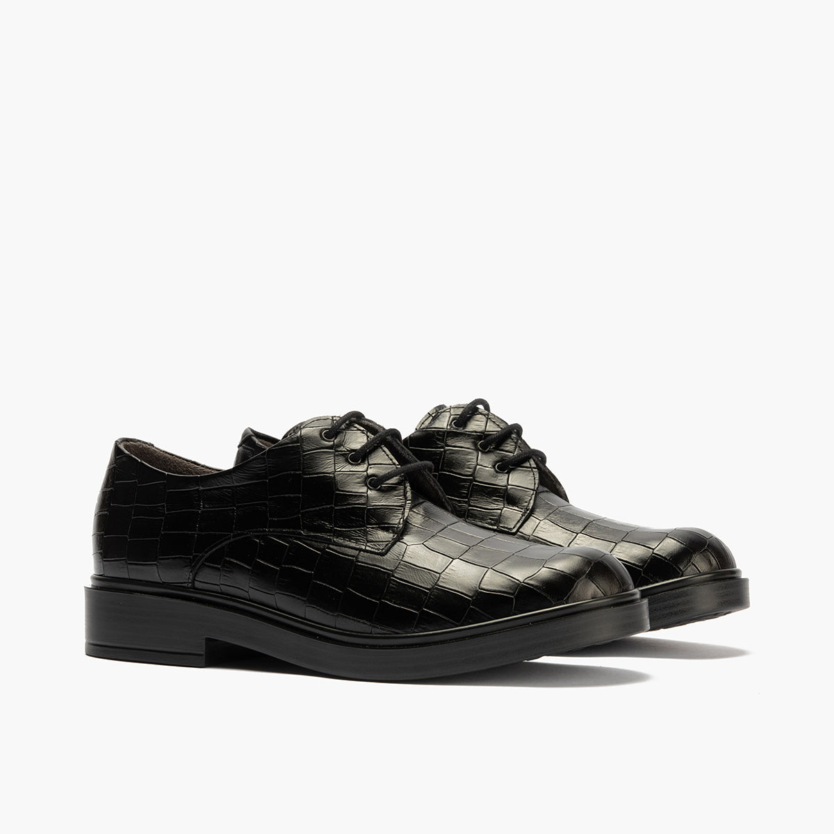 Blucher en Coco con cordones de mujer color negro