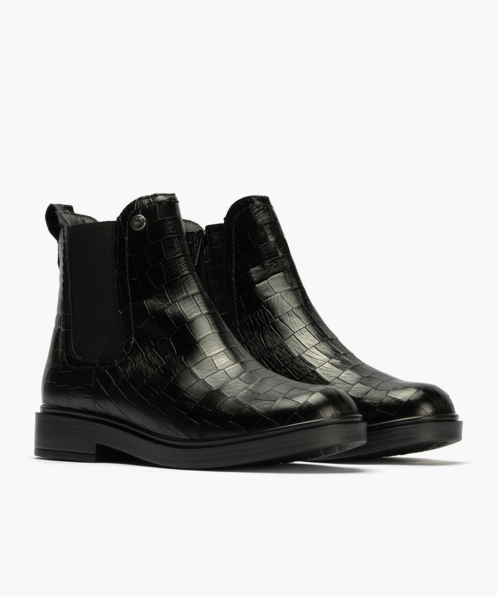 Botín Chelsey en Coco de mujer color negro