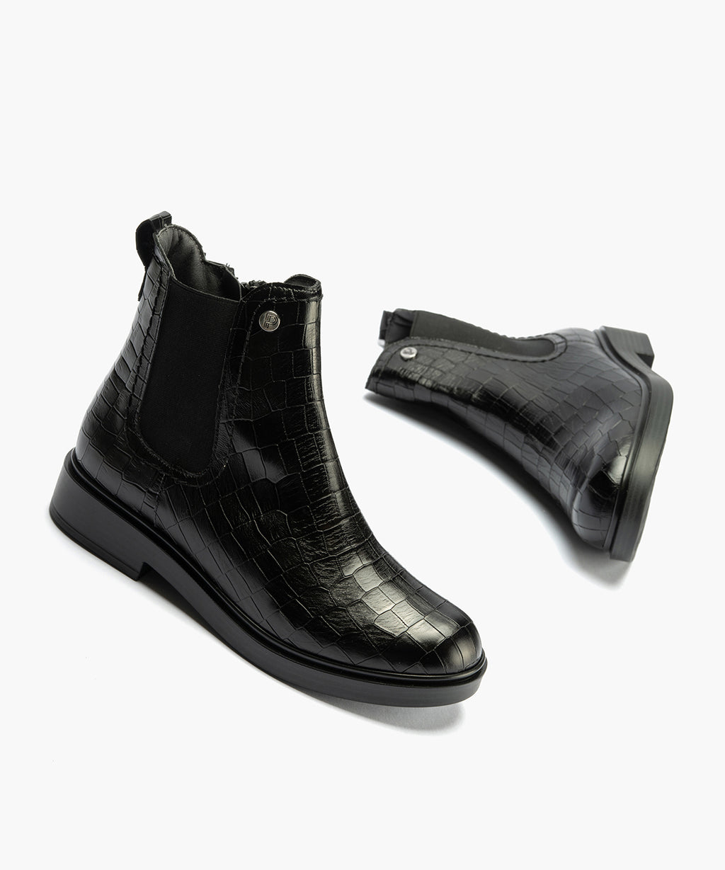 Botín Chelsey en Coco de mujer color negro
