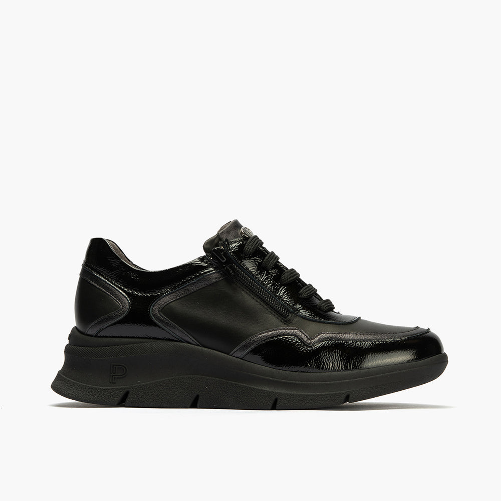 Deportivo de Cremallera Combinado con Laminado de mujer color negro