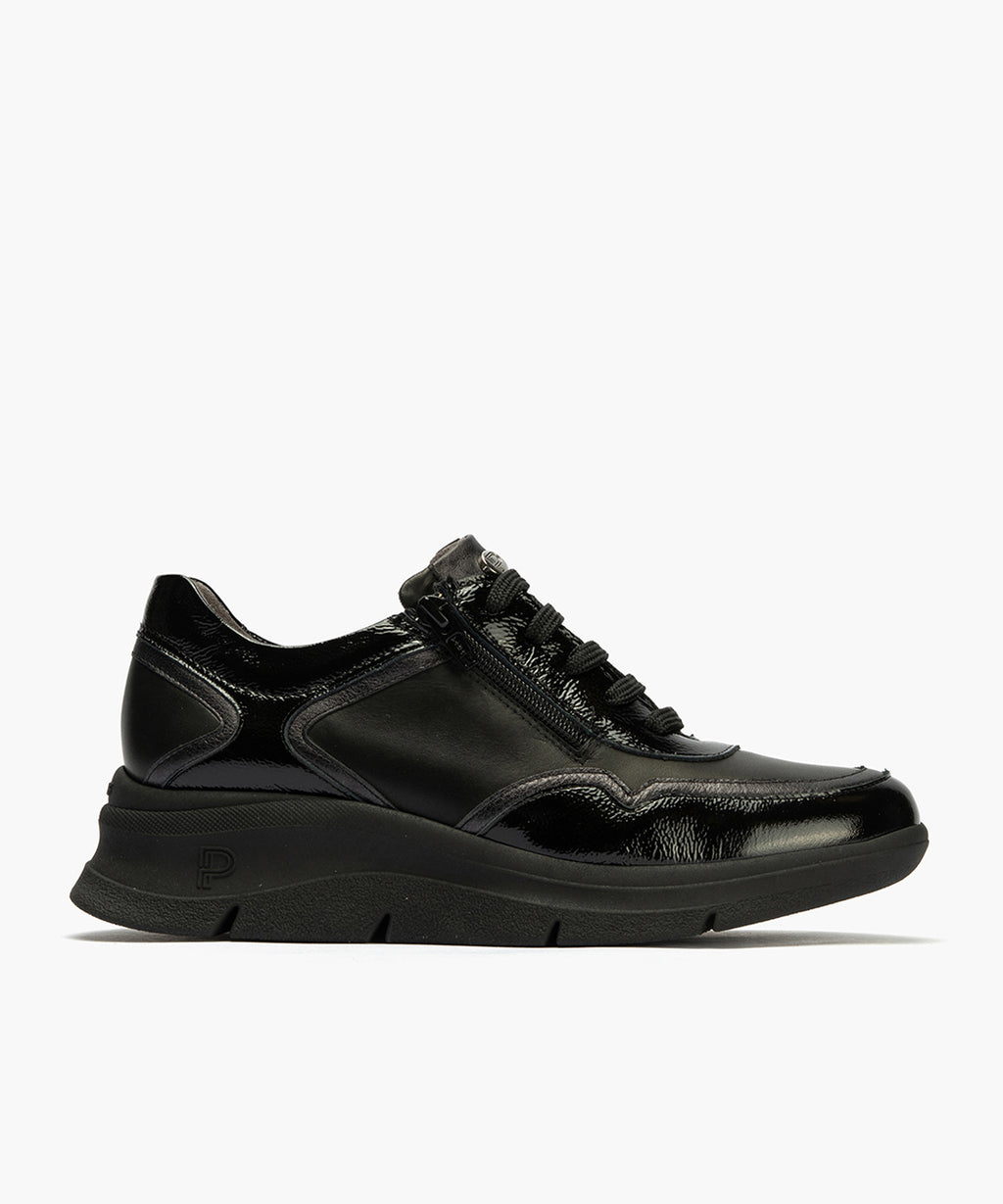 Deportivo de Cremallera Combinado con Laminado de mujer color negro
