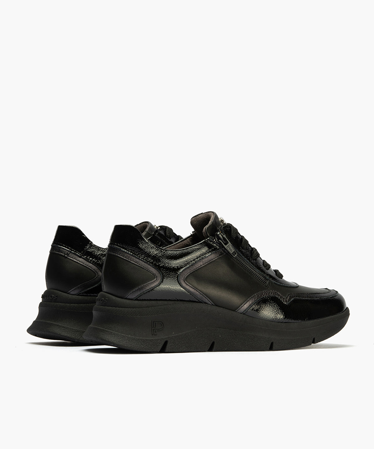 Deportivo de Cremallera Combinado con Laminado de mujer color negro