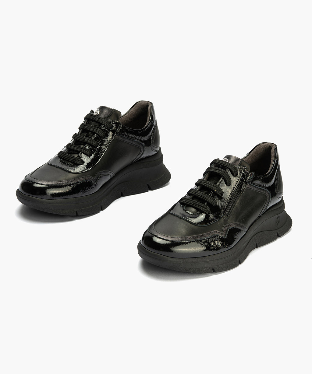 Deportivo de Cremallera Combinado con Laminado de mujer color negro