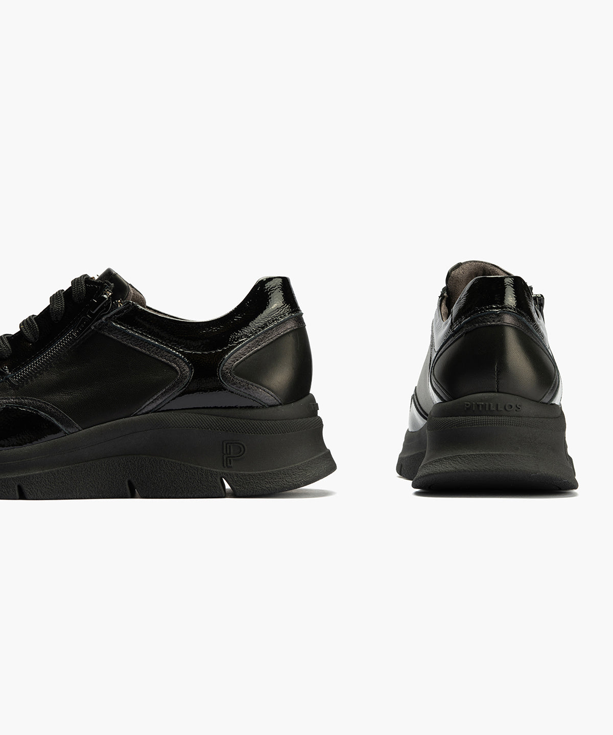 Deportivo de Cremallera Combinado con Laminado de mujer color negro
