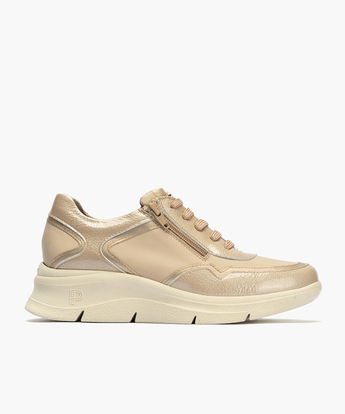 Deportivo de Cremallera Combinado con Laminado de mujer color piedra