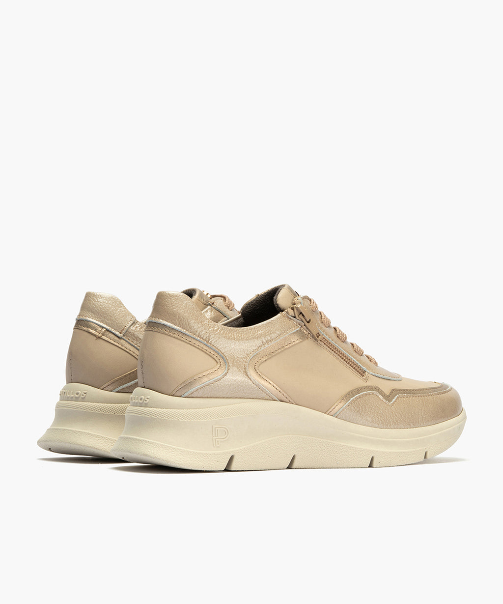 Deportivo de Cremallera Combinado con Laminado de mujer color piedra