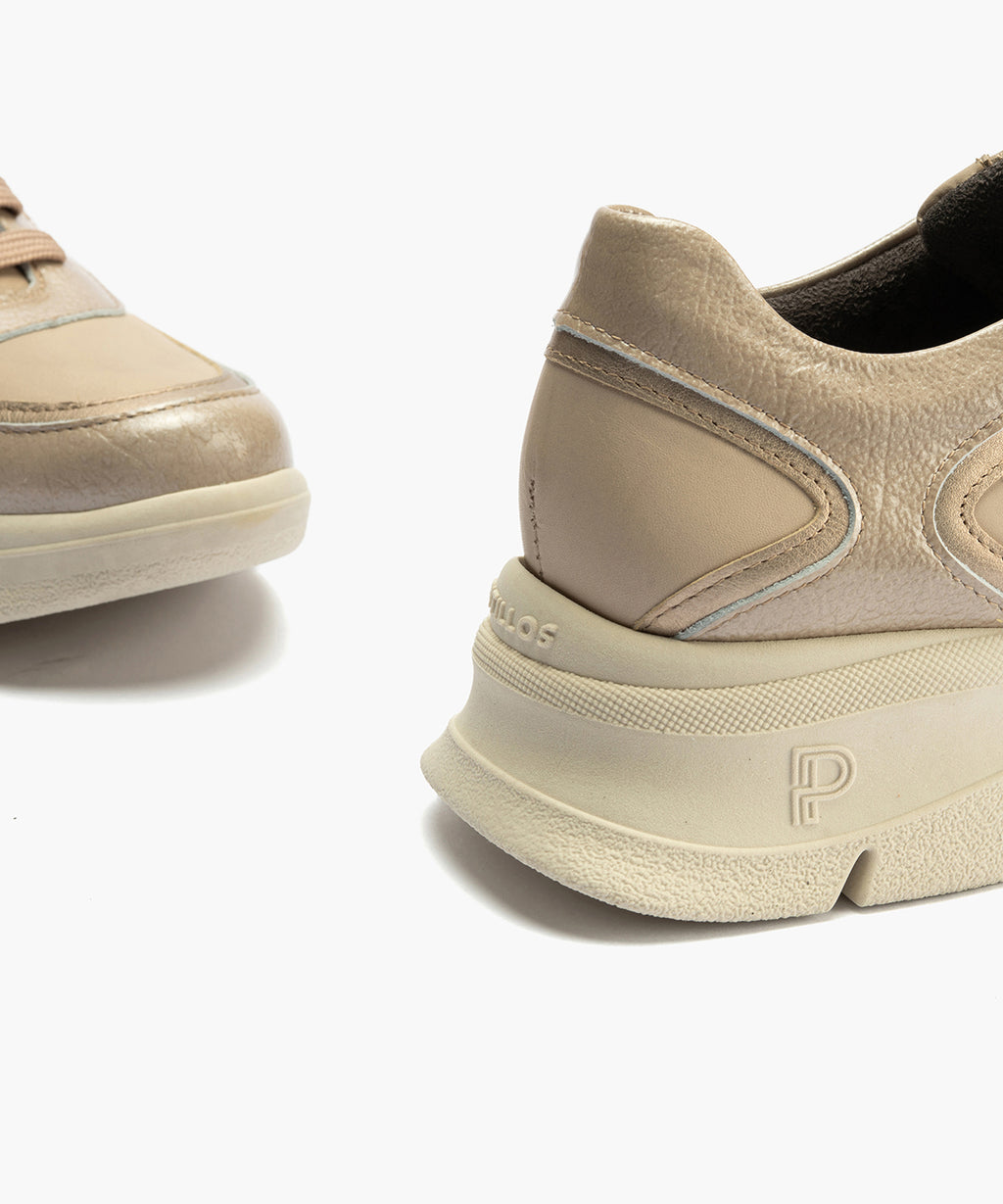 Deportivo de Cremallera Combinado con Laminado de mujer color piedra