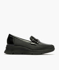 Mocasín con Nylon con adorno de mujer color negro