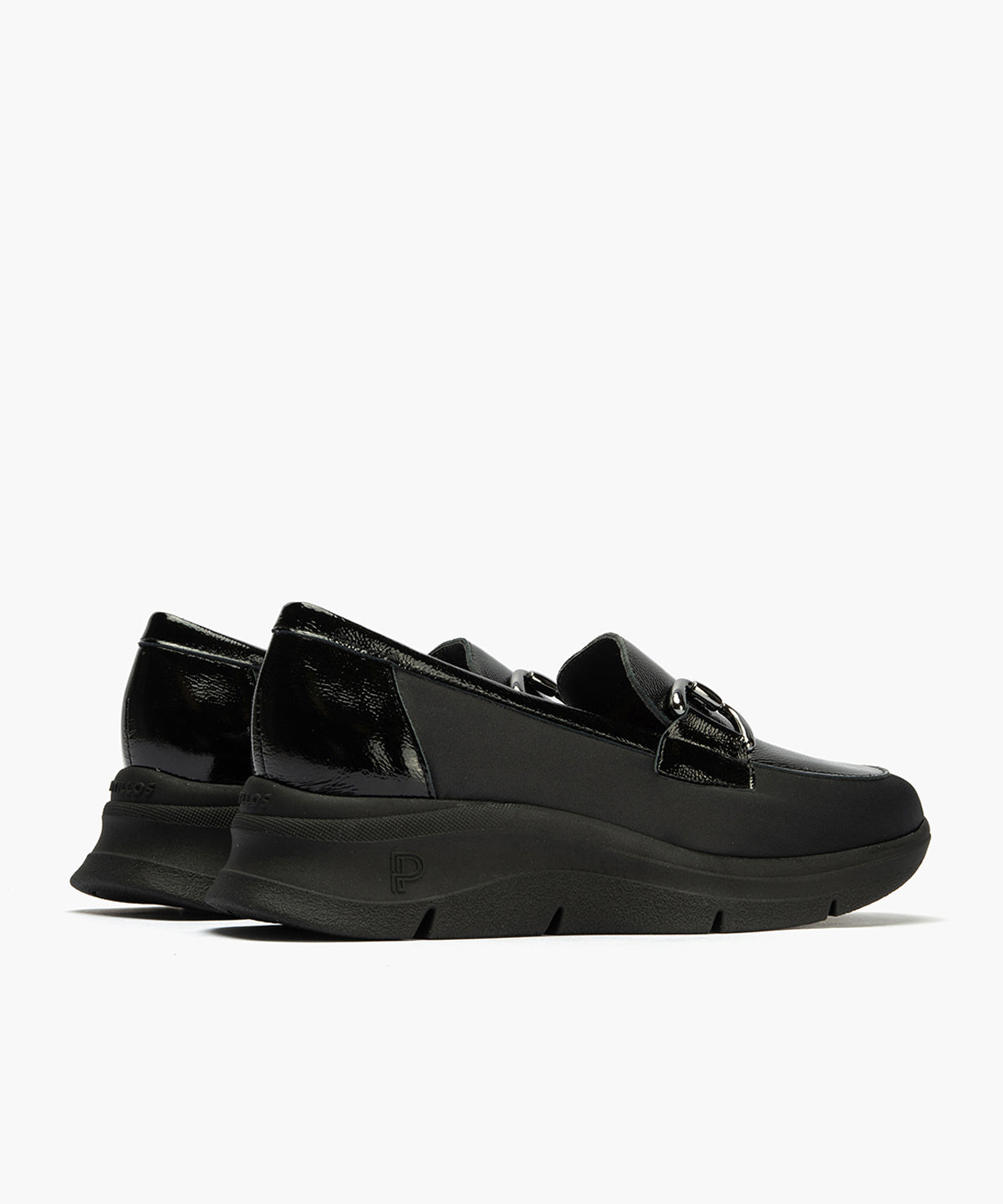 Mocasín con Nylon con adorno de mujer color negro