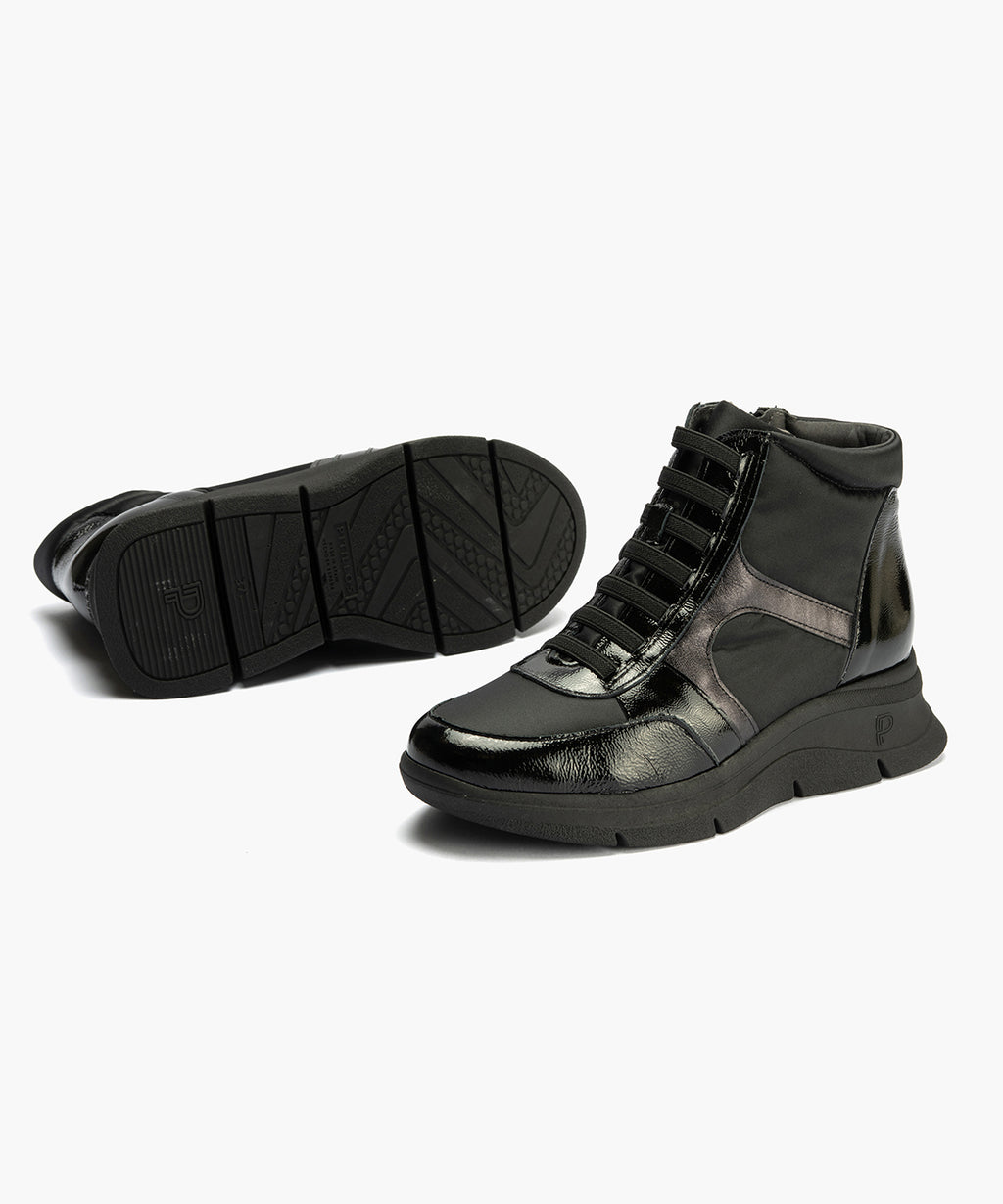 Botín con Nylon de mujer color negro