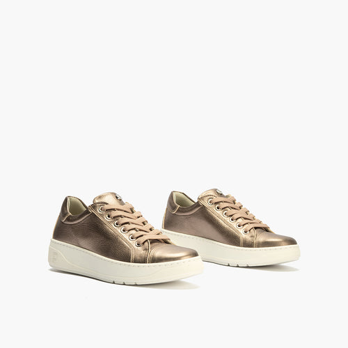 Basket en Laminado con cordones de mujer color bronce
