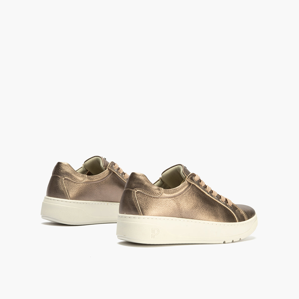 Basket en Laminado con cordones de mujer color bronce