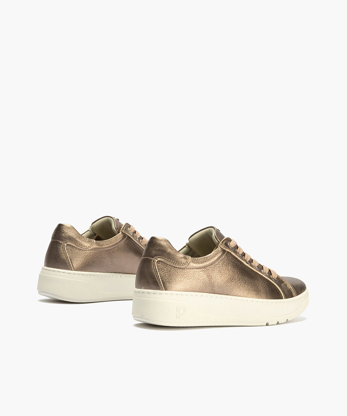 Basket en Laminado con cordones de mujer color bronce