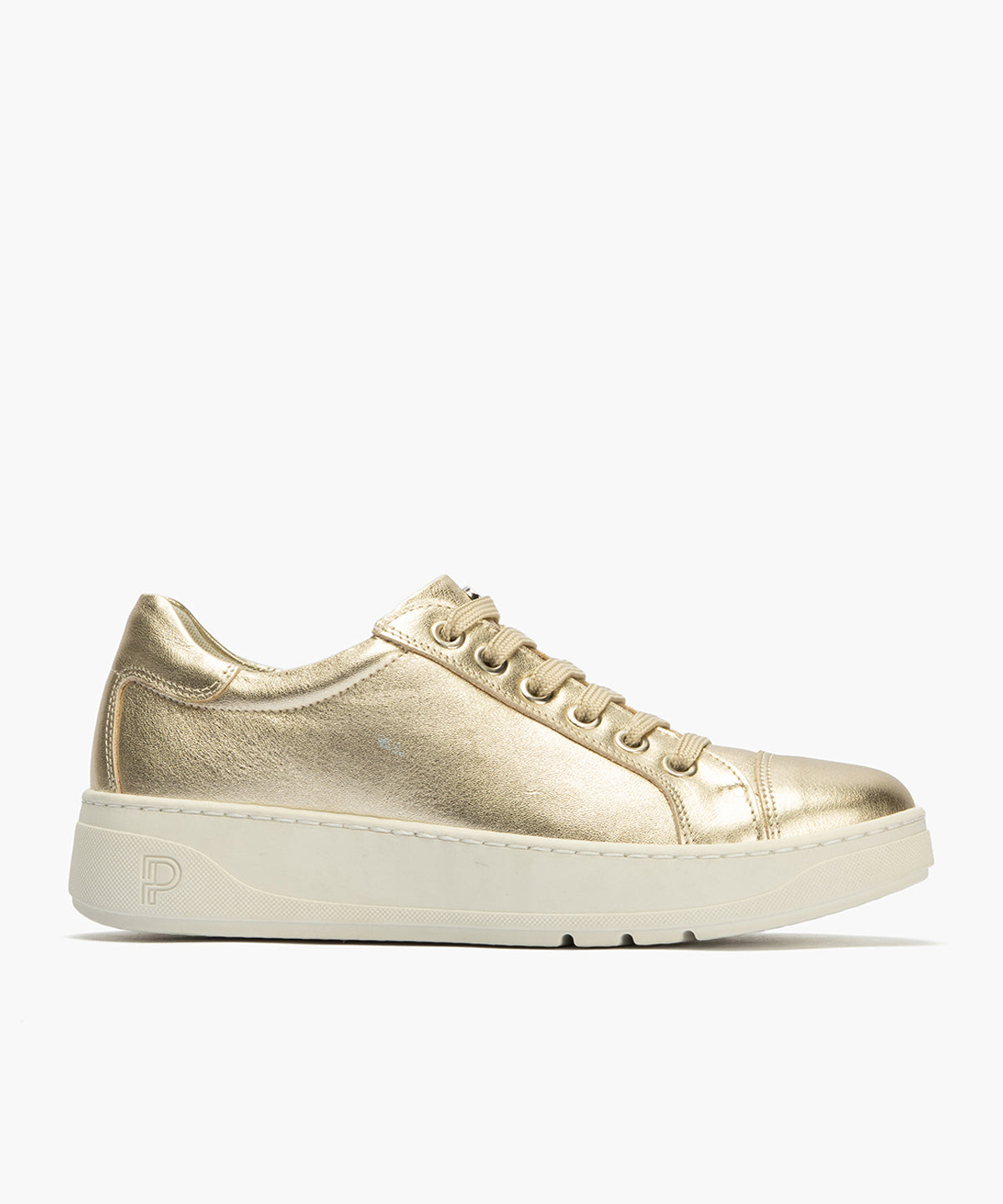 Basket en Laminado con cordones de mujer color oro