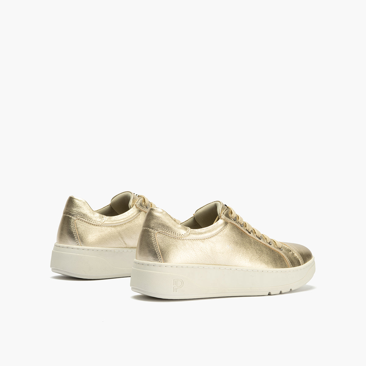 Basket en Laminado con cordones de mujer color oro