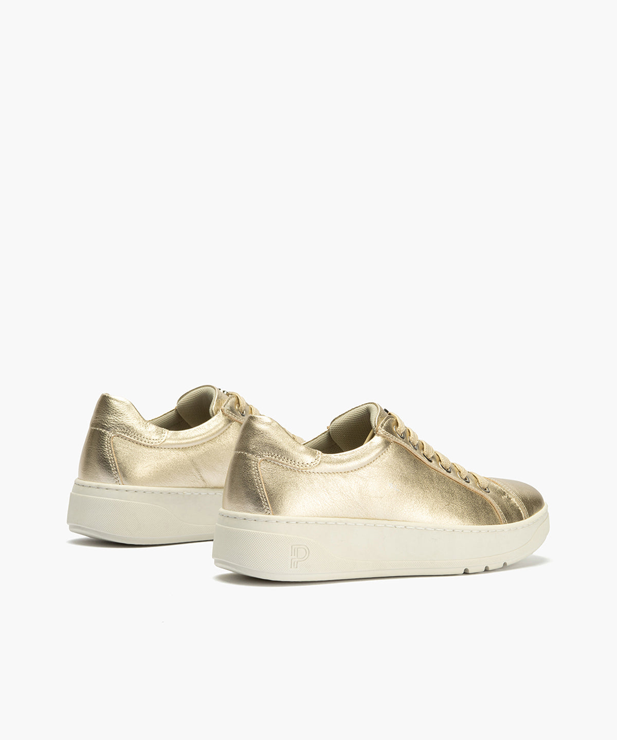 Basket en Laminado con cordones de mujer color oro