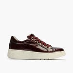Basket en Charol con cordones de mujer color burdeos