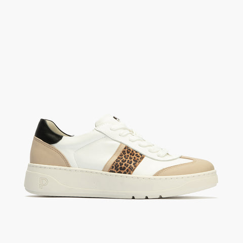 Basket Combinado con leopardo de mujer color blanco