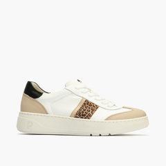 Basket Combinado con leopardo de mujer color blanco