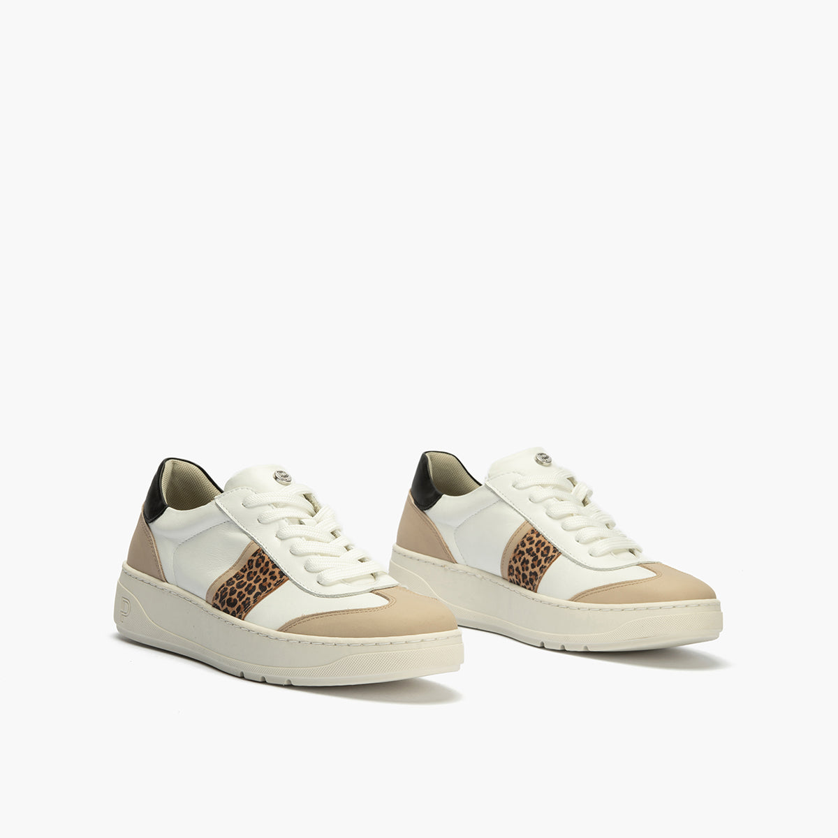Basket Combinado con leopardo de mujer color blanco