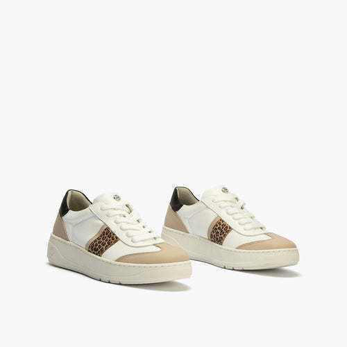 Basket Combinado con leopardo de mujer color blanco