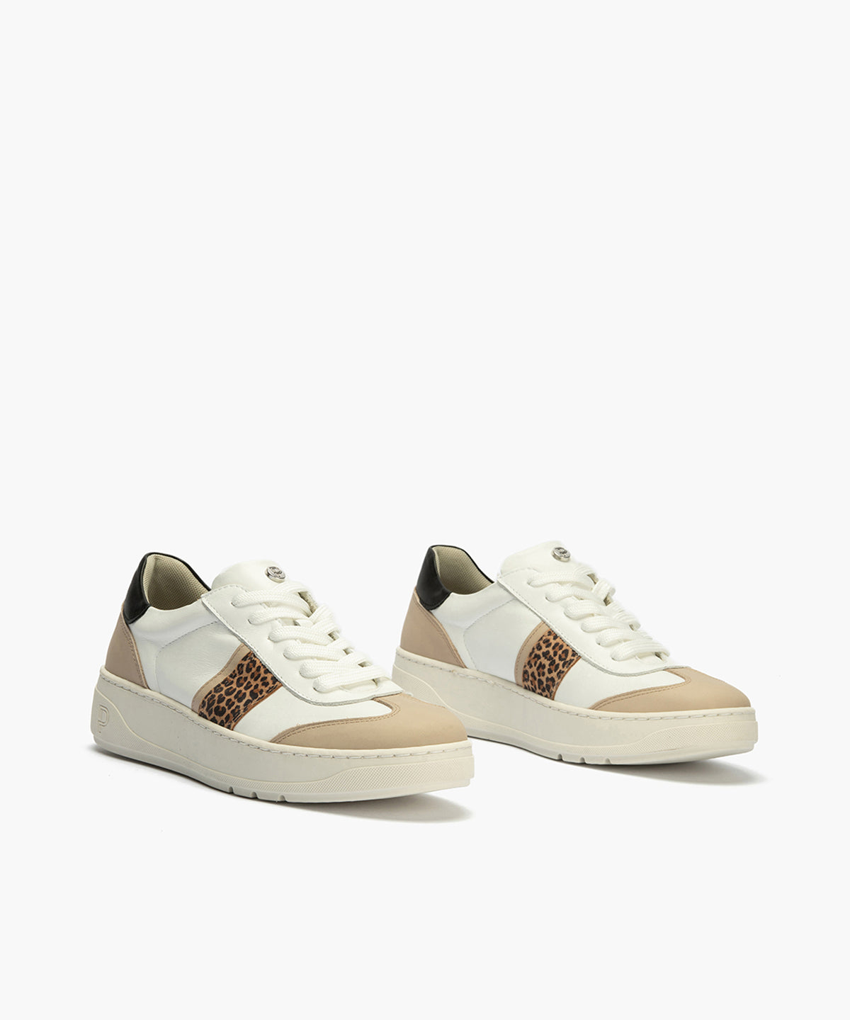 Basket Combinado con leopardo de mujer color blanco