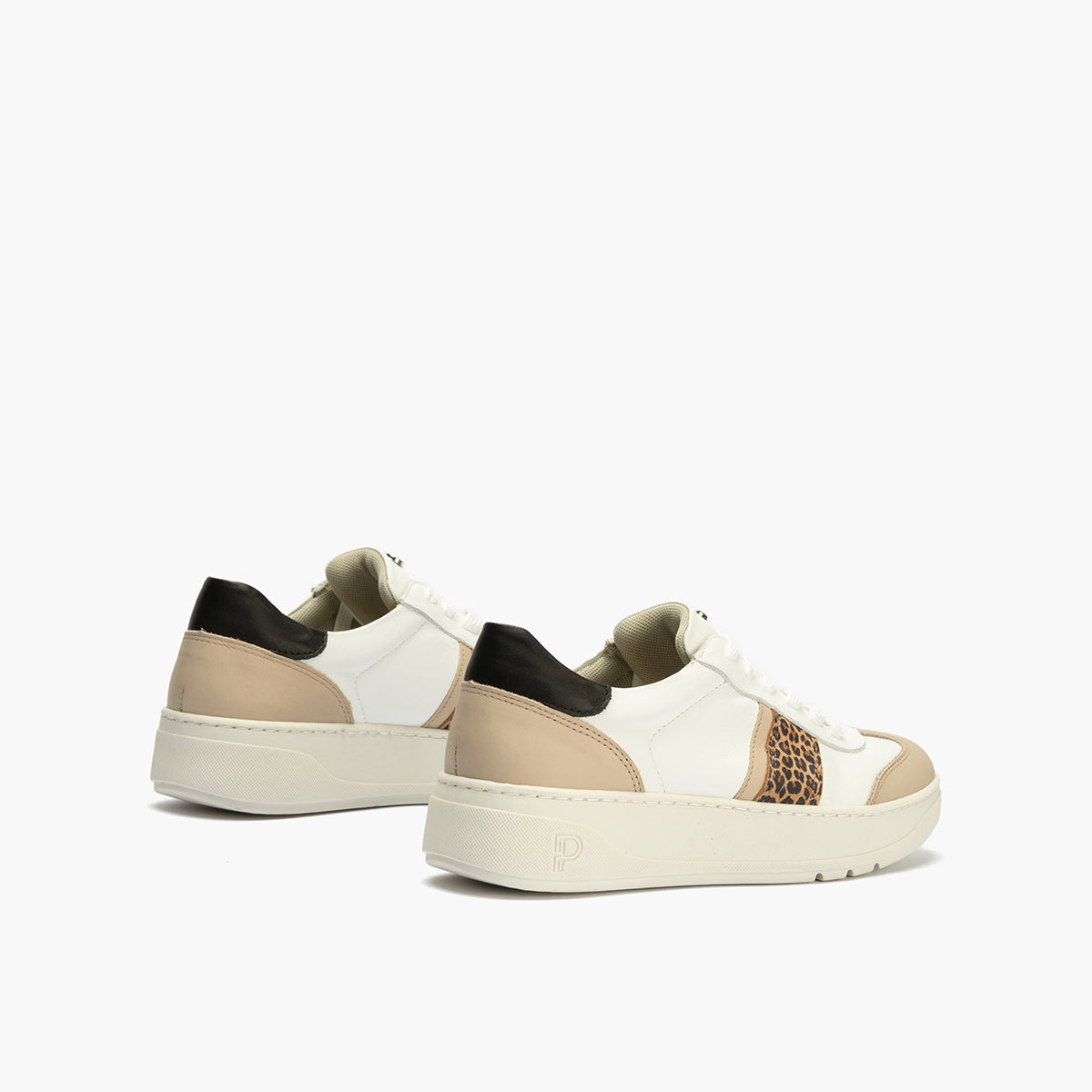 Basket Combinado con leopardo de mujer color blanco