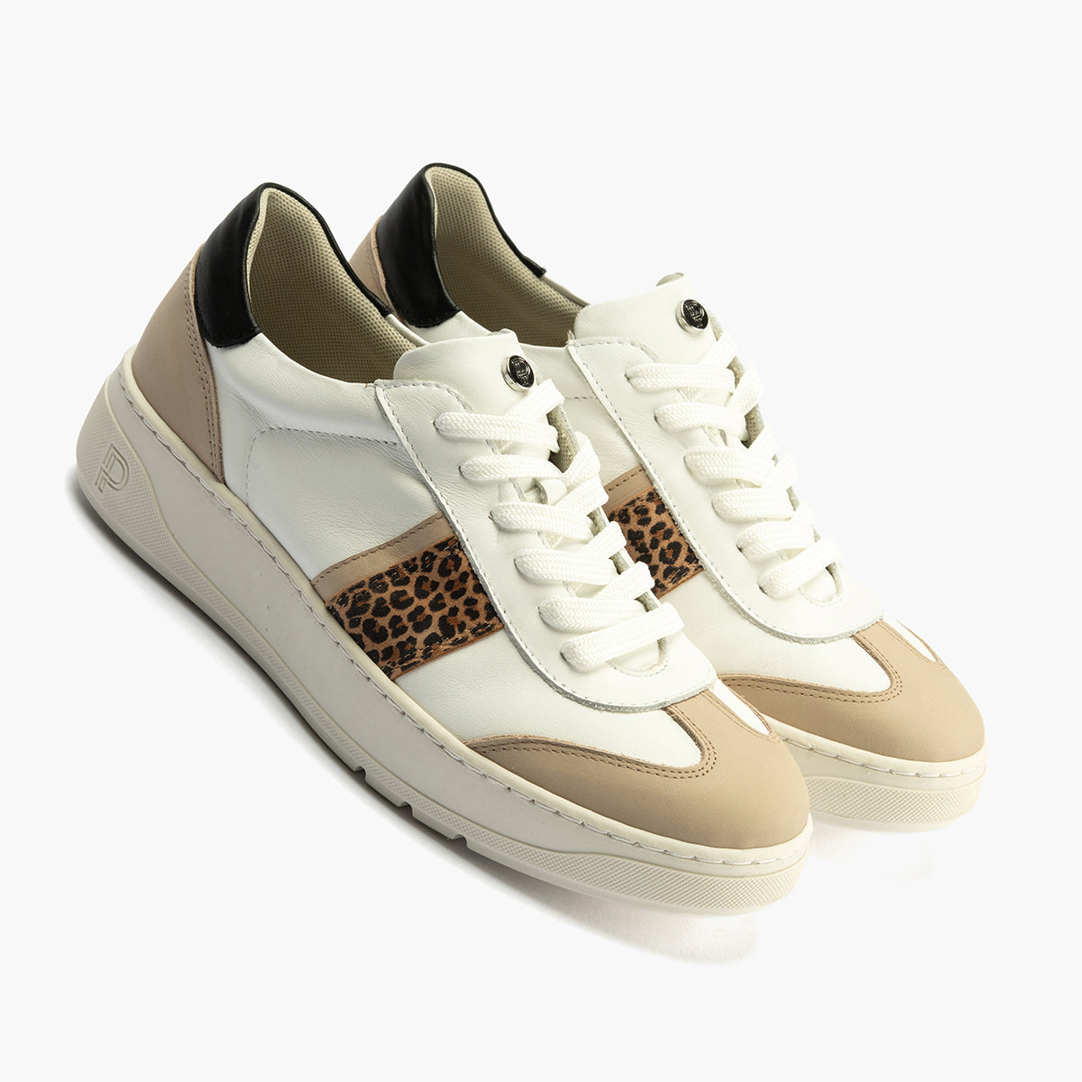 Basket Combinado con leopardo de mujer color blanco