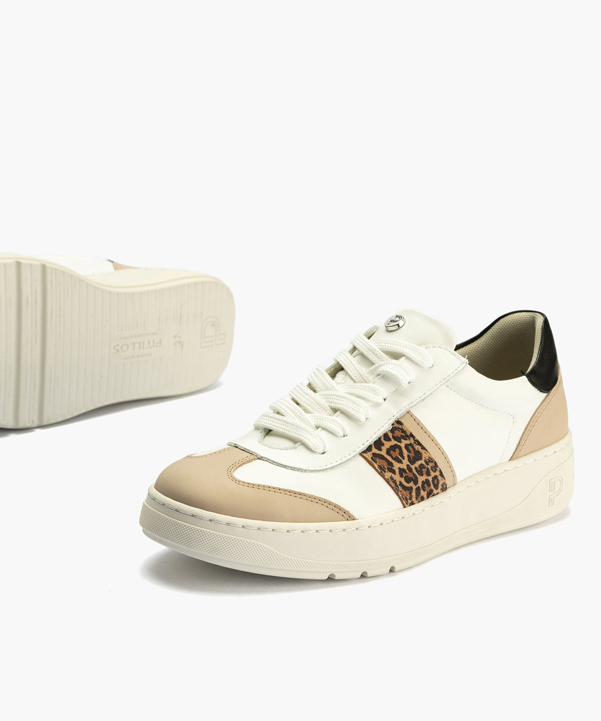 Basket Combinado con leopardo de mujer color blanco