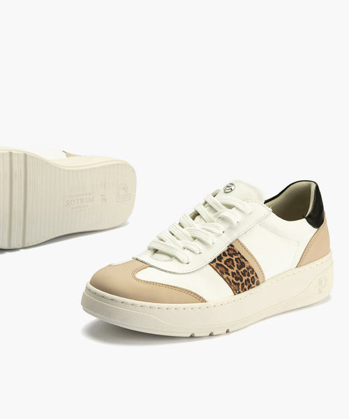 Basket Combinado con leopardo de mujer color blanco