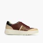 Basket Combinado con leopardo de mujer color burdeos