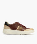 Basket Combinado con leopardo de mujer color burdeos
