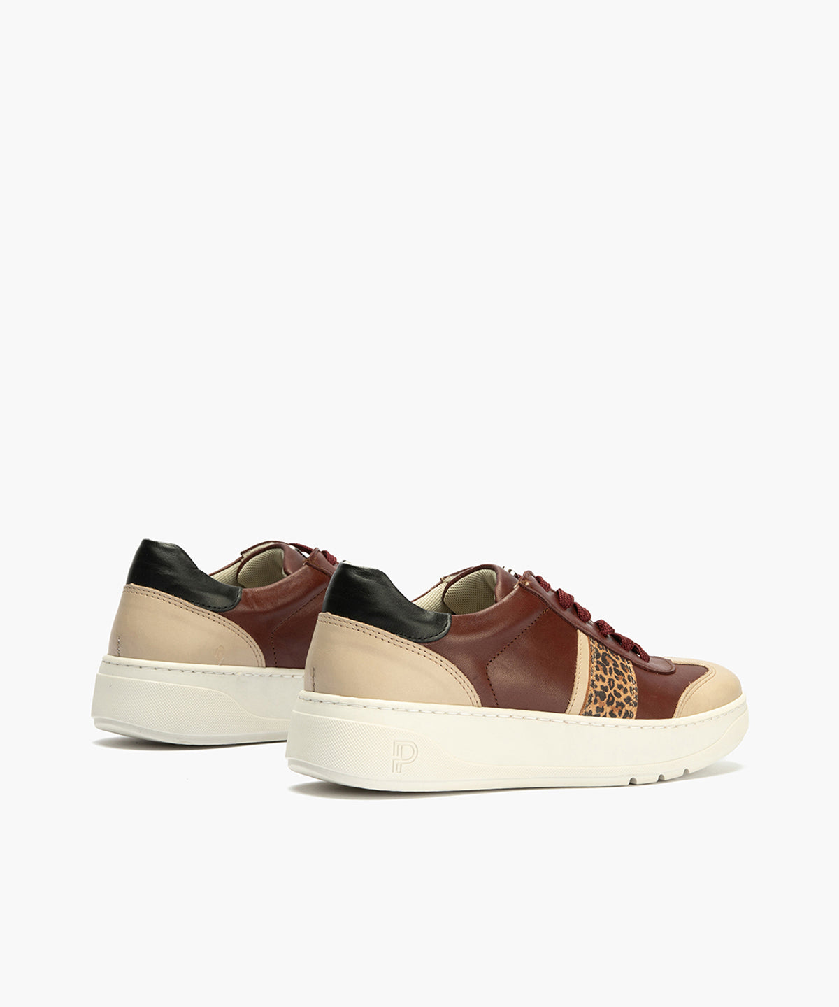 Basket Combinado con leopardo de mujer color burdeos