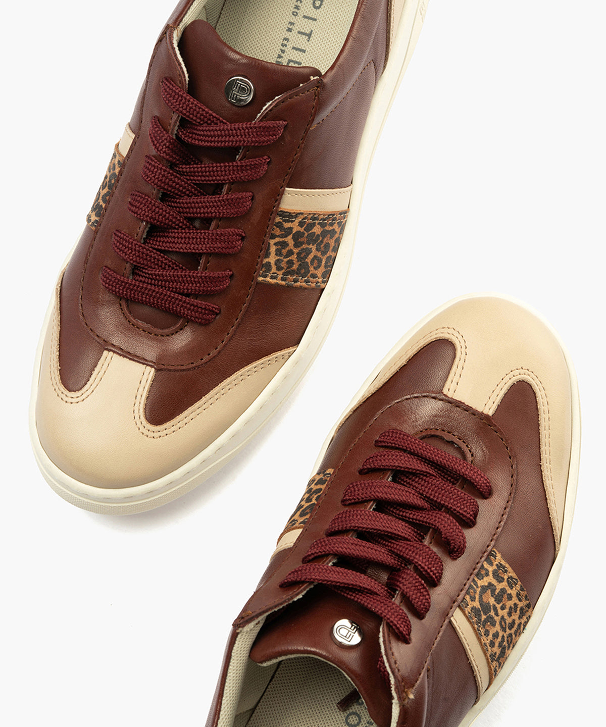 Basket Combinado con leopardo de mujer color burdeos