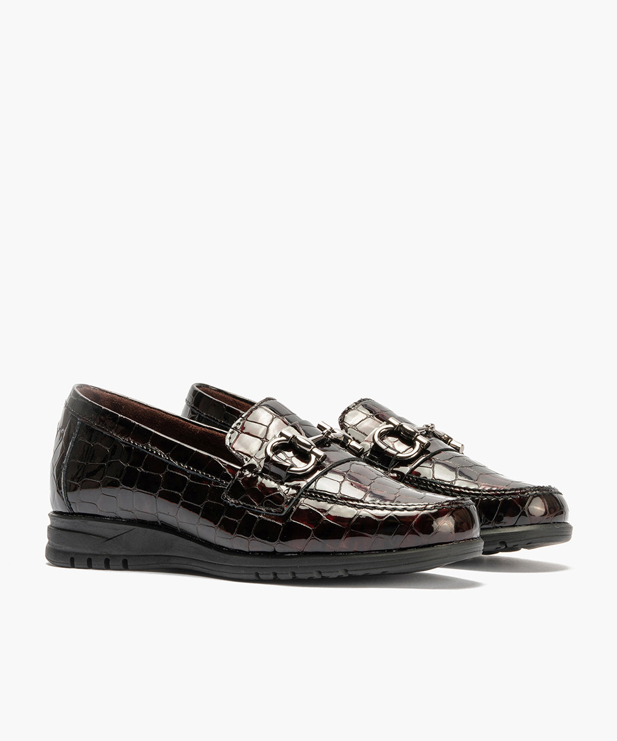 Mocasín en Coco con adorno de mujer color burdeos
