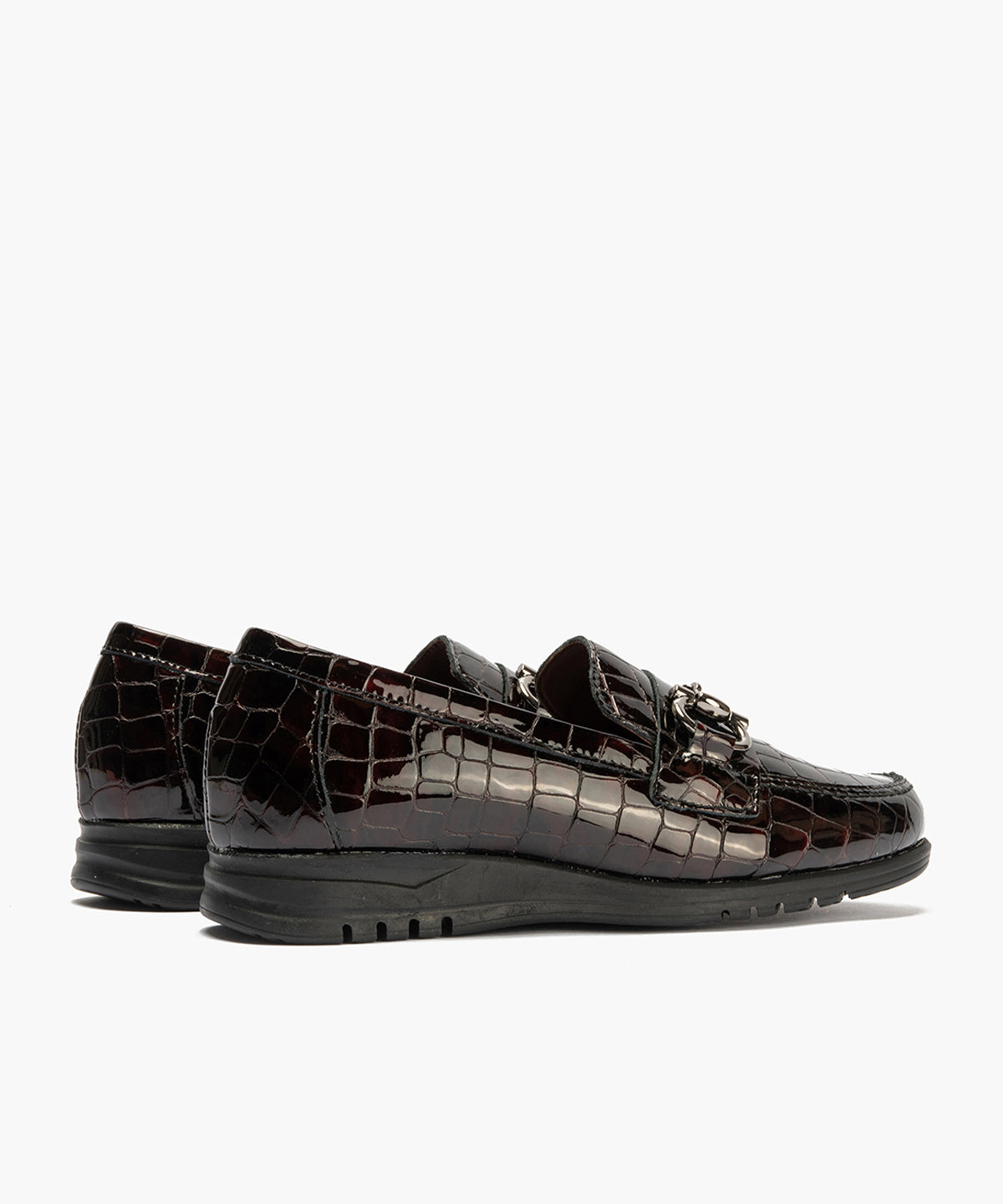 Mocasín en Coco con adorno de mujer color burdeos