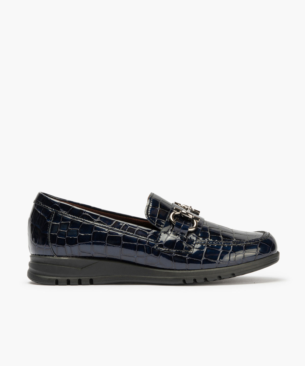 Mocasín en Coco con adorno de mujer color marino
