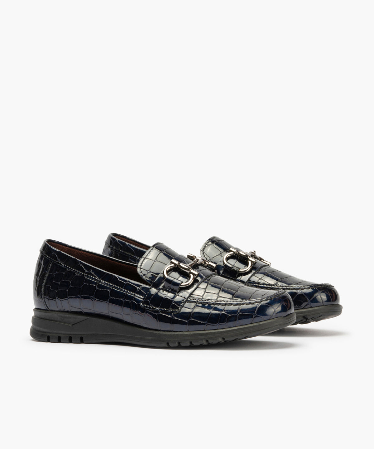 Mocasín en Coco con adorno de mujer color marino