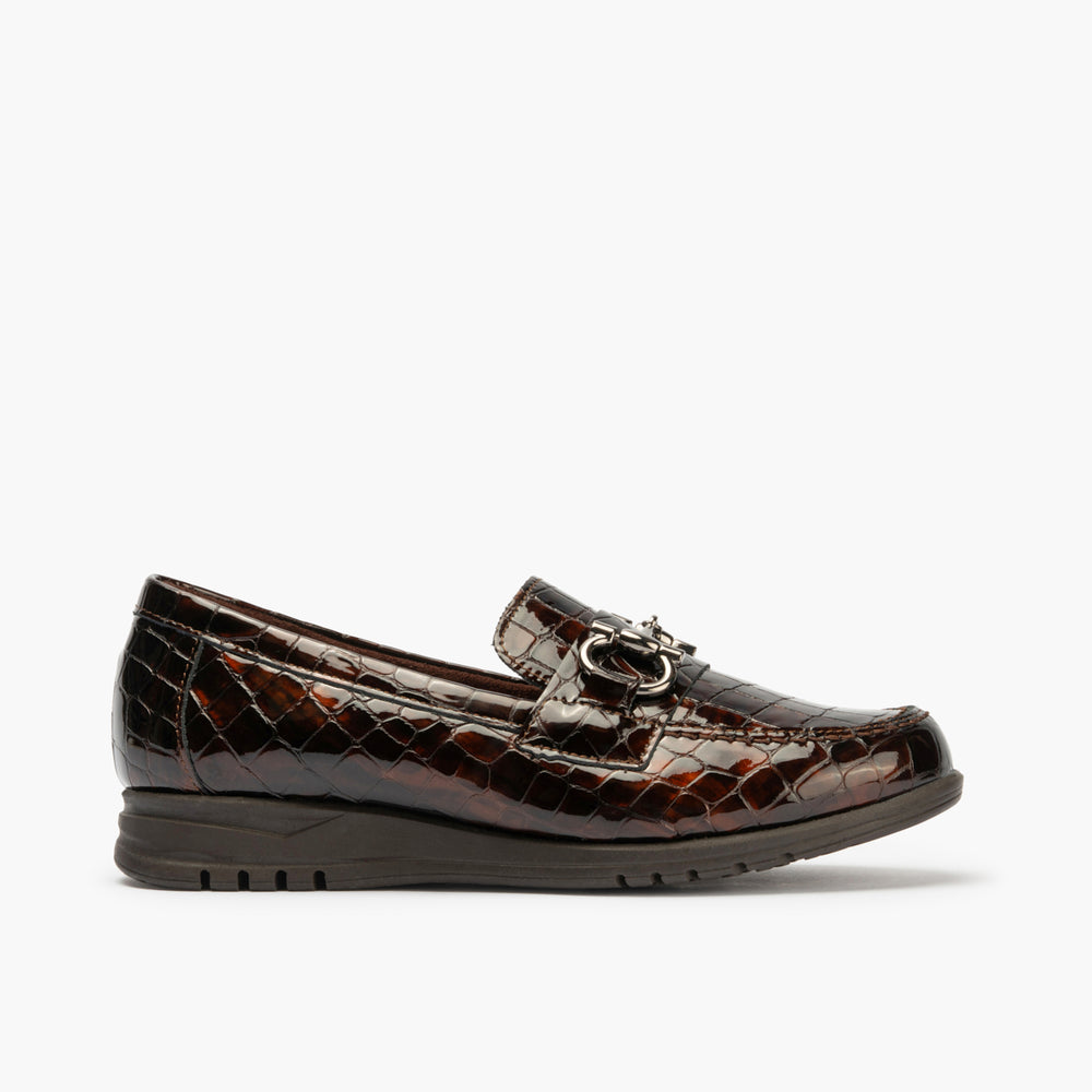 Mocasín en Coco con adorno de mujer color marron