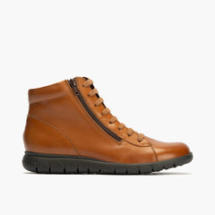 Botín con Cremallera de mujer color cuero