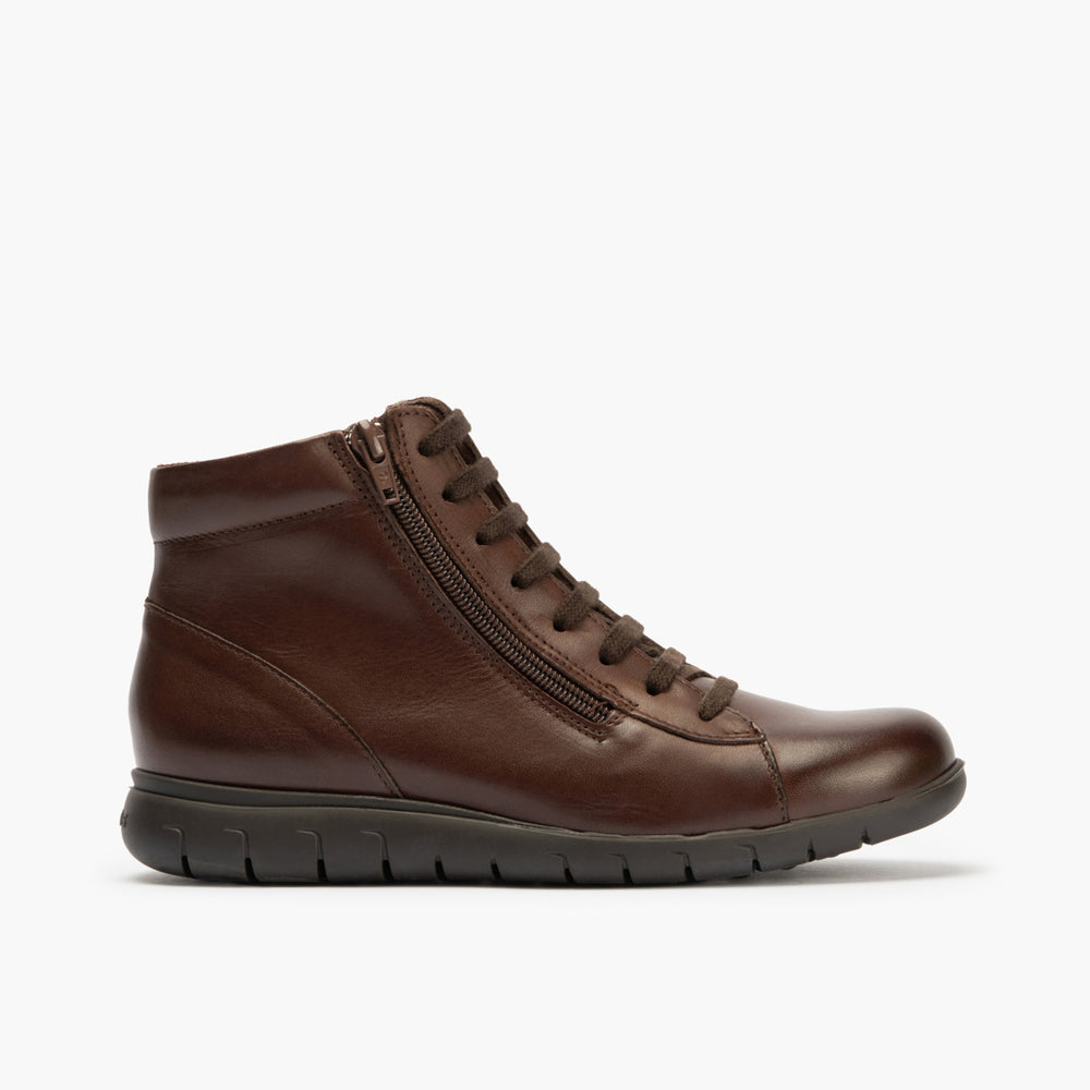 Botín con Cremallera de mujer color marron