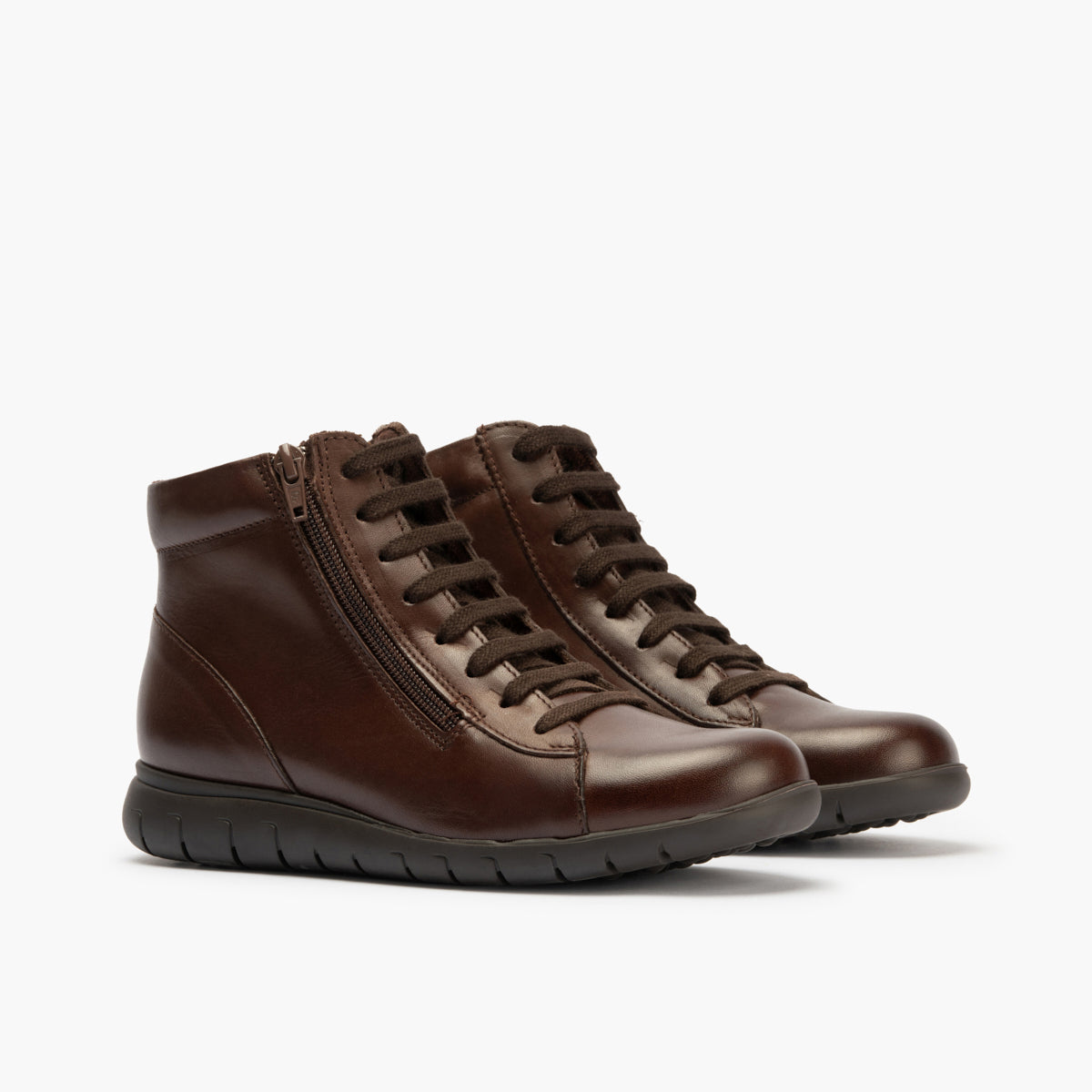 Botín con Cremallera de mujer color marron